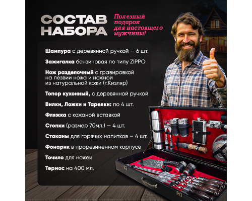 Шашлычный набор в подарочном кейсе №23