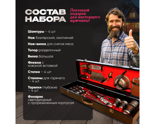Шашлычный набор в подарочном кейсе №18