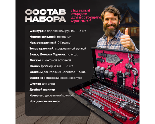 Шашлычный набор в подарочном кейсе №16